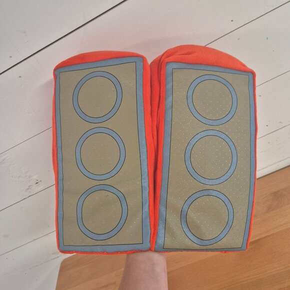 Lego Plush Red Adults House Slippers Grippy Bottom Warm & Cozy - Picture 5 of 5